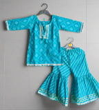 kurti and sharara set Blue-S320