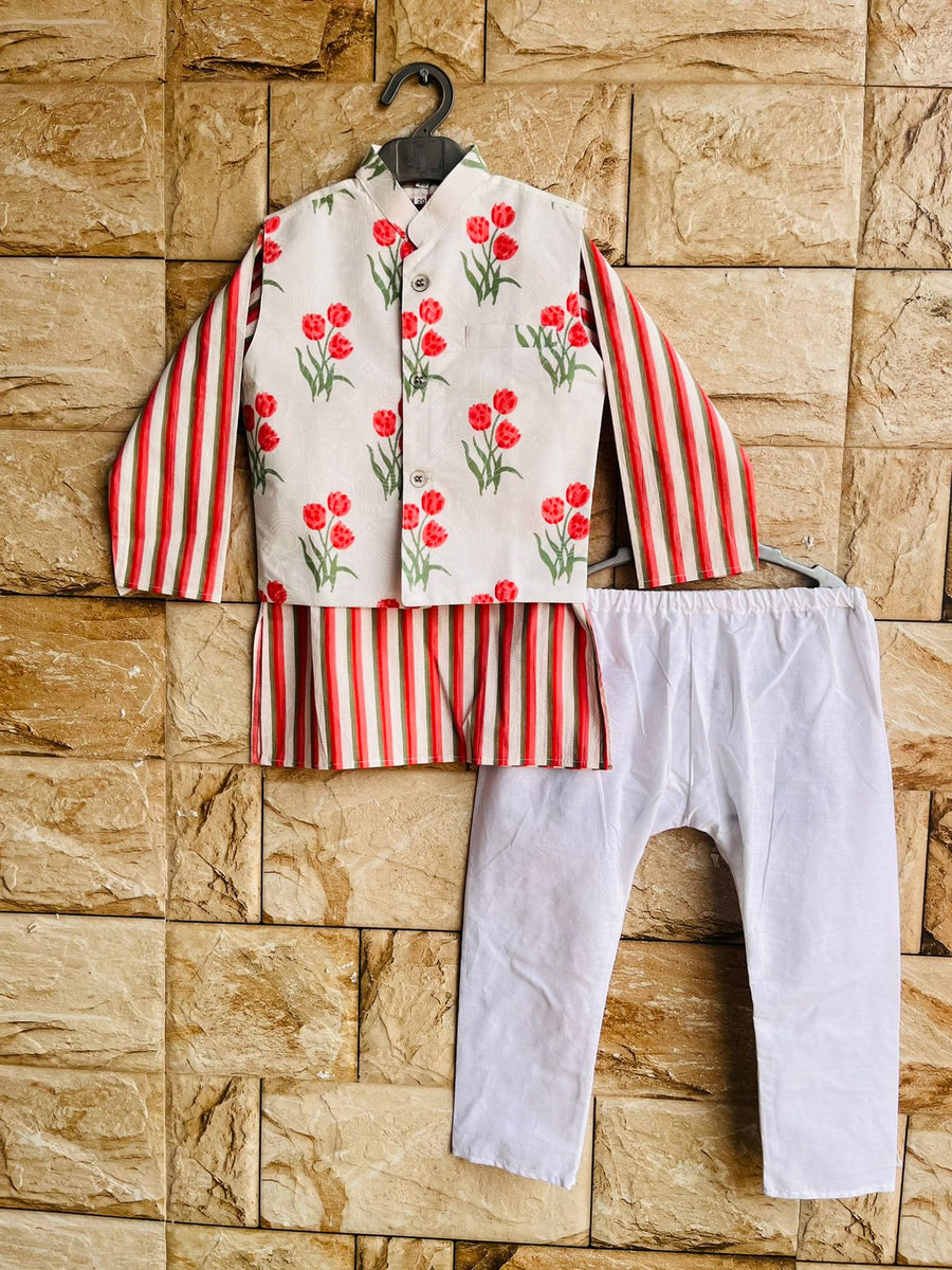Boy kurta pajama and jacket set-S1016 – Shining Star's Store