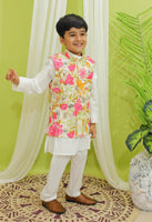 Kurta pajama and jacket set pink