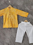 Kurta pajama set yellow lehariya