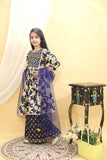 Angarakha Garara with Dupatta Set navy blue-S228