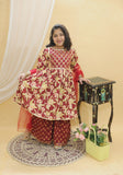 Angarakha Garara with Dupatta Set Red-S226