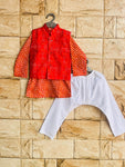 Boy kurta pajama and jacket set 🍒-S463