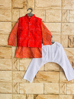 Boy kurta pajama and jacket set 🍒-S463