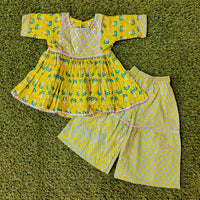 Kurti and sharara set green-S204