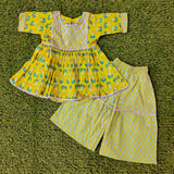 Kurti and sharara set green-S204