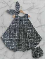 Umbrella Frock with hairband and bag-S84