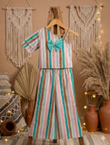 One shoulder striped co-ords 💚-S1204