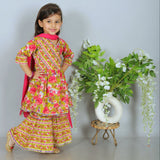 Angarakha Kurti Sharara and Dupatta Set-S186