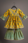 Angarakha And Sharara Set gota work yellow-S1261