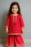 kurti and sharara set Red-S321