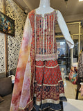 Heavy Cotton Kurti Sharara And Dupatta Set
