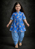 Kurti and dhoti set blue-S2337