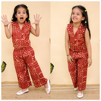 Notched collar sleeveless co-ord sets-S1310