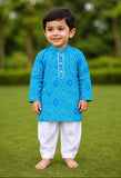 Bandhani kurta pajama set 💙-S485