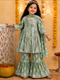 COTTON KURTI SHARARA AND DUPATTA SET-S2162