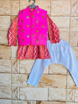 Boy kurta pajama and jacket set-S942