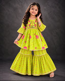 Kurti And Sharara Set embroidery work-S1589