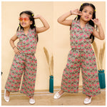 Notched collar sleeveless co-ord sets-S1318