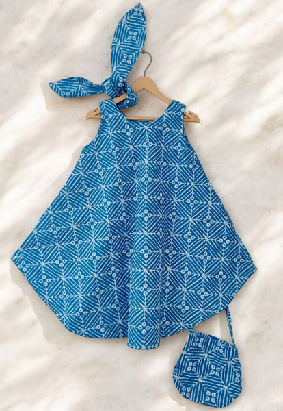 Umbrella Frock with hairband and bag