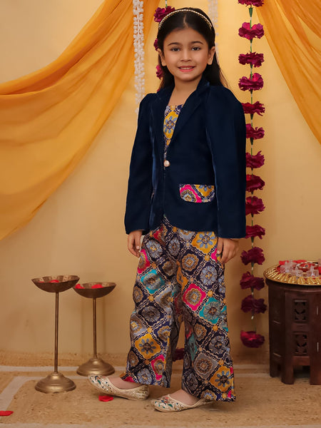 COTTON CO-ORD SET WITH VELVET JACKET-S742