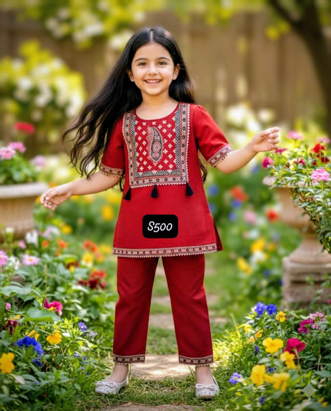 CO-ORD SET WITH YOG WORK-S500