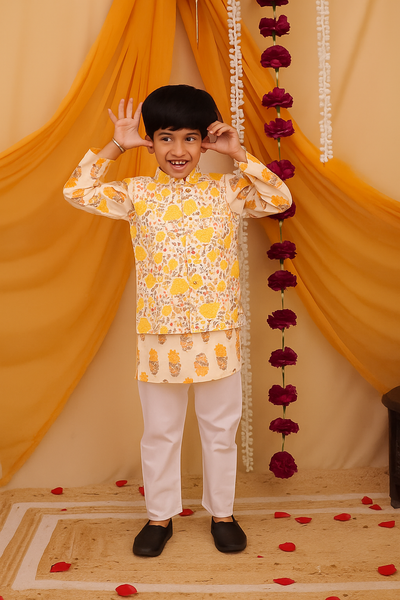 KURTA PAJAMA AND JACKET SET-S1322
