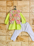 Boy kurta pajama and jacket set 📗🌷-S672