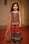 Heavy Cotton Kurti Sharara And Dupatta Set