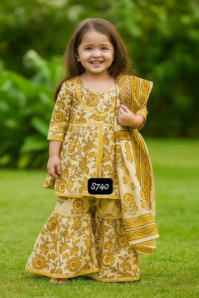 Kurti Sharara And Dupatta Set 🌼-S740