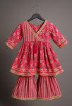 Angarakha And Sharara Set gota work pink-S1262
