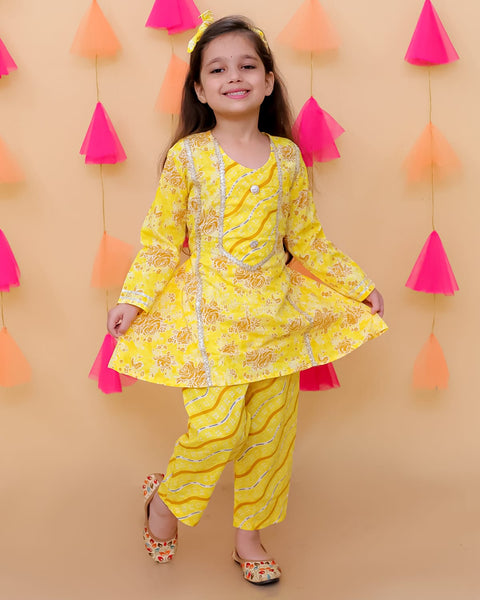 Kurti Pant Set with hairband 🟡-S781