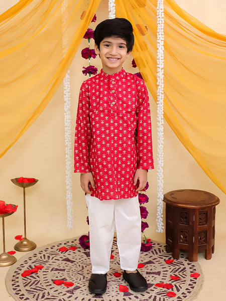 KURTA PAJAMA SET RED-S955