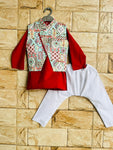 Boy kurta pajama and jacket set 🚗🐦-S670