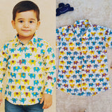 Full Sleeves cotton shirt elephant print-S1382