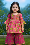 Kurti And Sharara Set embroidery work 🪡🌷-S804