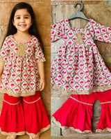 Kurti Sharara set flower pattern-S2008