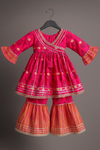Angarakha And Sharara Set gota work pink-S1260