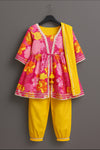 Girl kurti with afgani pant and dupatta-S666
