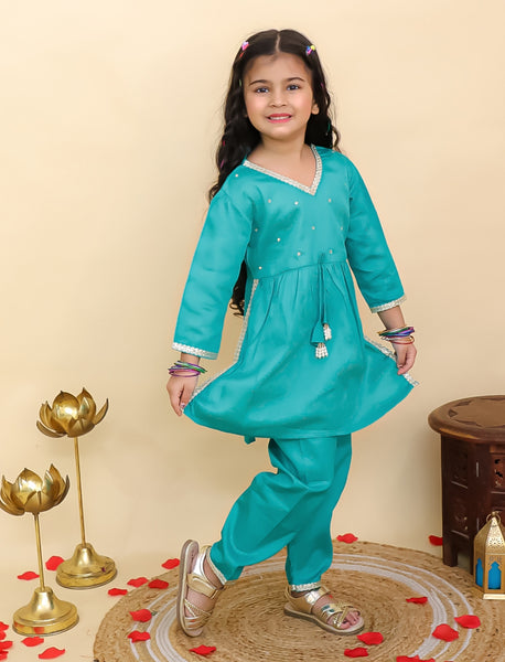 Kurti Pant Set glace cotton-S1960