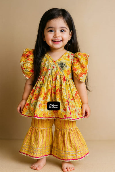 KURTI AND SHARARA SET 💛-S811