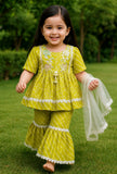 GIRL KURTI SHARARA AND DUPATTA SET-S1338