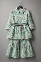 Cotton Indowestern Co-ord set with belt-S1331