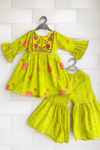 Kurti And Sharara Set embroidery work