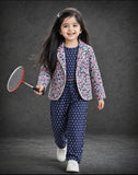 CROP TOP PANT AND BLAZER SET-💙S2024