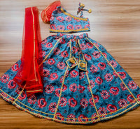 Cotton lehanga choli And Dupatta set blue 💙-S634
