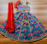 Cotton lehanga choli And Dupatta set blue 💙-S634