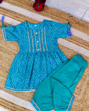 Bandhani kurti And Afgani Pant 💙-S482