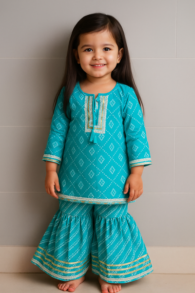 kurti and sharara set Blue-S320