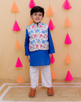 Boy kurta pajama and jacket set📘-S775